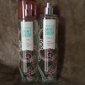 2 Bath & Body Works Coconut Mint Drop Mist Sprays